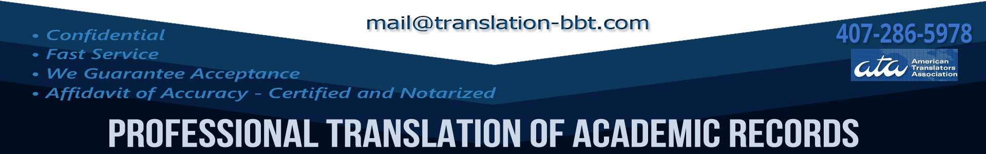 Professional Translation of Academic Records: Diploma, Transcript, Degree, Bagrut, Certificates. Hebrew into English, Spanish into English. We are members of ATA, our translations are done word for word. Certified Translation, Notarized Translations, professional fast translation service.